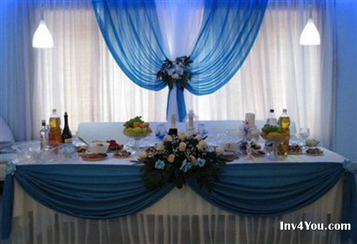 Тематическая свадьба в синих цветах фото